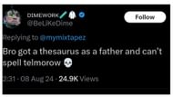A user reacted to T.I.'s reaction to King Harris' statement, (Image via @BeLikeDim/X)